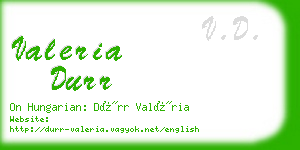 valeria durr business card